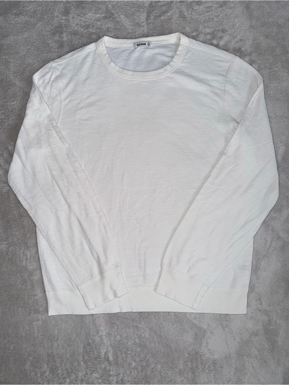 Buck Mason Natural Lightweight Double Slub Sweatshirt Men’s Medium Long Sleeve